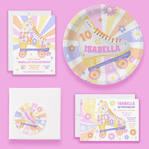 Retro Roller Skating Disco Birthday Party Invitation