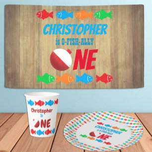 Fishing 1st Birthday Paper Cups