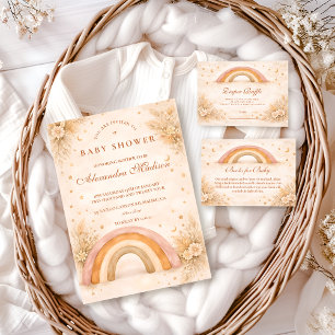 Neutral Boho Rainbow Baby Shower Napkin