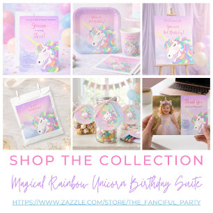 Pastel Rainbow Magical Birthday Invitation