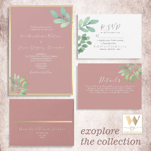 Greenery Dusty Rose Wedding Menu