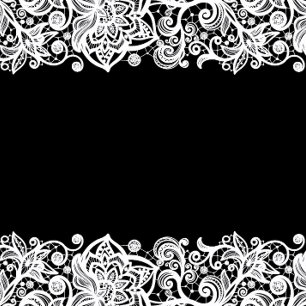 White lace on black background Wedding Invitation