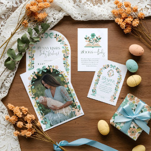 Books for Baby Easter Eggs & Floral Open Book Enclosure Card
