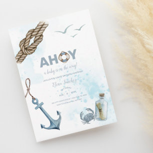 Ahoy! It's A Boy – Nautical Baby Shower Invitation