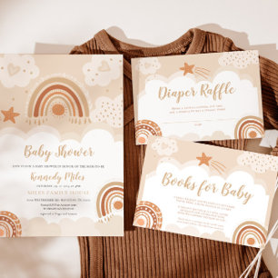 Boho Rainbow Baby Shower Invitation