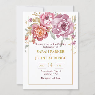 Elegant Flower & Gold Wedding Favour box