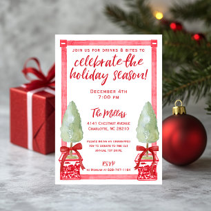 Red & White Chinoiserie Topiary Return Address