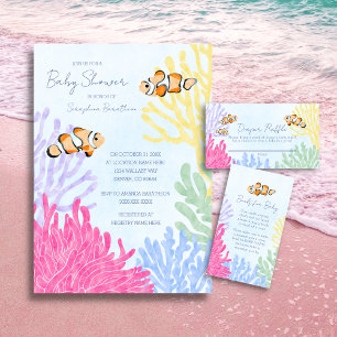 Ocean Clown Fish Baby Shower Diaper Raffle Enclosure Card