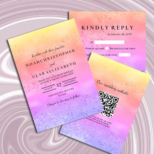 Rainbow Wedding Colourful trendy love Save the dat Save The Date