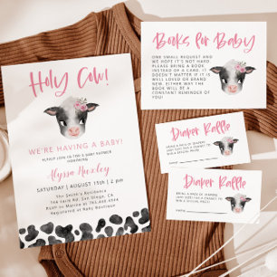 Holy Cow Boy Baby Shower Invitation