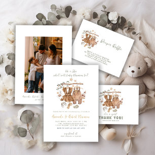 Gender Reveal Boho Clothesline Baby Shower Invitation