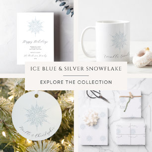 Ice Blue Snowflake Names Christmas Metal Tree Decoration