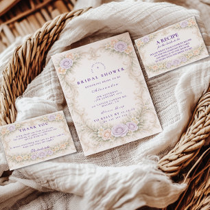 Lavender Rose Baroque Bridal Shower Invitation