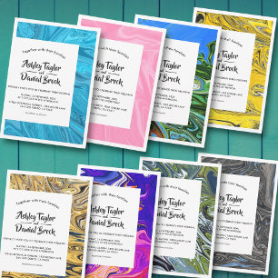 Modern Colourful Galaxy Artistic Abstract Wedding Invitation