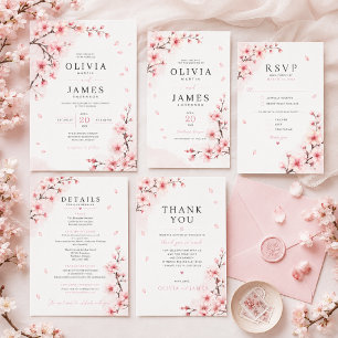 Cherry Blossom Elegance Wedding Invitation
