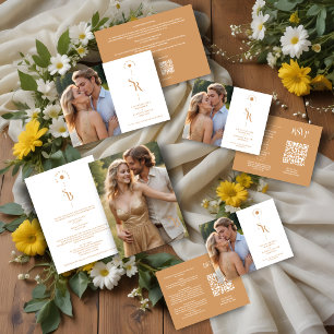 Exquisite Chic Minimalist Golden Wedding Initials  Save The Date