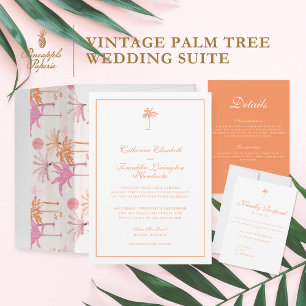 Elegant Palm Tree Tropical Wedding Invitation