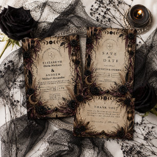 Boho Goth Wedding Thank You Card