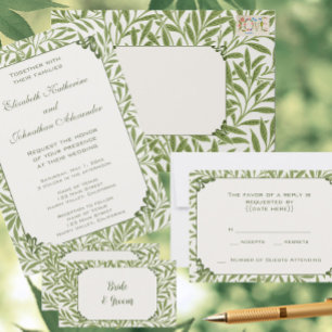 Vintage Wedding, Victorian Willow Leaves Pattern Envelope