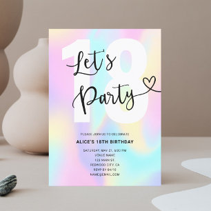 Heart Script Photo Birthday Holographic Banner