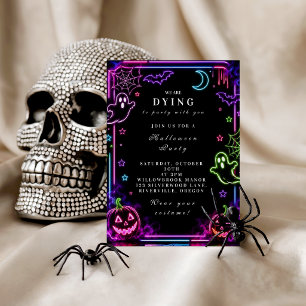 Elegant Neon Halloween Party Paper Cups