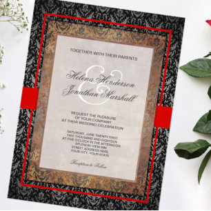 Vintage Tuscan Damask Italian Elegance Invitation