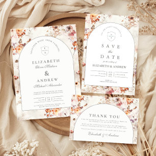 Airy Meadow Botanical Wedding Thank You Card