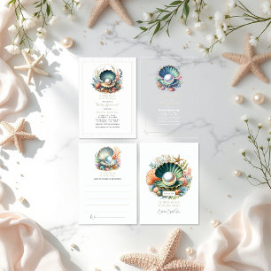 Under-the-Sea Theme Elegant Pearl Baby Shower Invitation