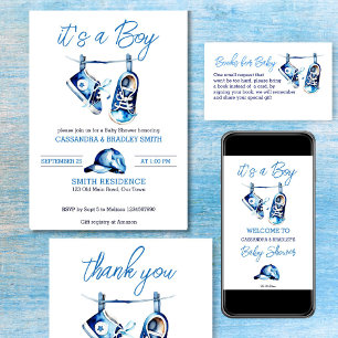 It's a boy blue baby sports shoe cap baby shower paper cups