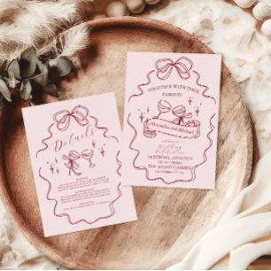 Quirky Bow Handwritten Wedding RSVP Card