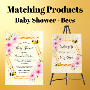 Baby Shower by mail mum to bee yellow floral Invitation