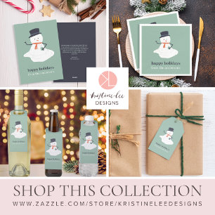Happy Holidays from our new home Christmas Snowman Classic Round Sticker