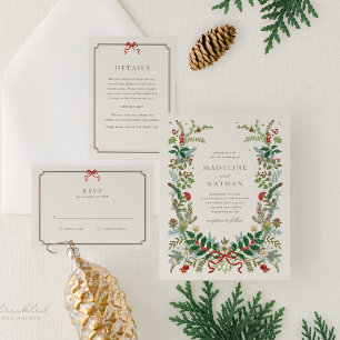 Vintage Botanical Christmas Menu