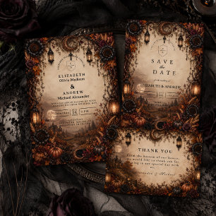 Moody Fall Romance Wedding Save The Date
