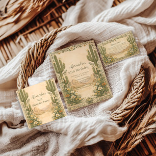 Vintage Desert Botanicals Birthday Napkin