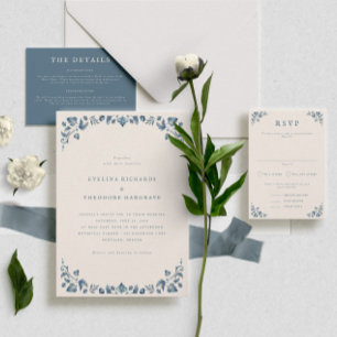 Victoria Formal Landscape Wedding RSVP Card