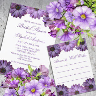Purple Floral Bridal Shower Invitation
