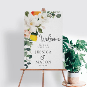 Magnolia Citrus Wedding Invitation