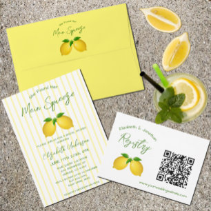 Main Squeeze Lemon Bridal Shower Enclosure Card
