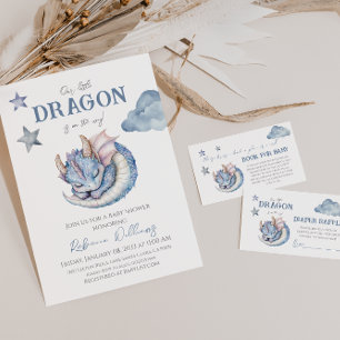 Fairytale Dreamy Dragon Baby Shower Diaper Raffle Enclosure Card