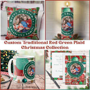 Traditional Red Green Plaid Holiday Wrapping Paper