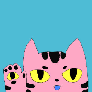 Alien Pocket Cat Birthday Kid Pink Cartoon Cat Baby T-Shirt