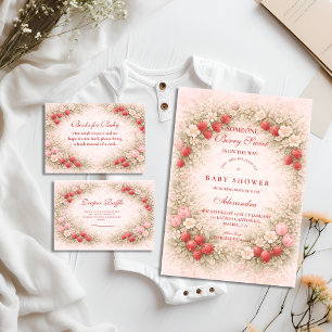 Strawberry Berry Sweet Baby Shower Napkin