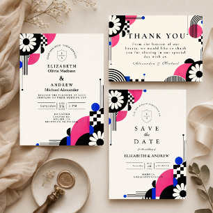 Romantic Retro 60s Wedding Enclosure Card