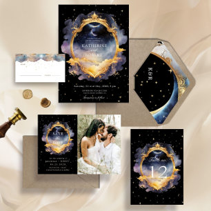 Mystical Celestial Stars Moon Wedding Table Number