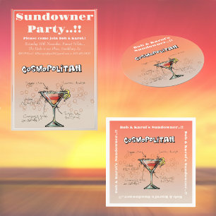 Sundowner Cosmopolitan Cocktail Party Invitation