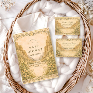 Neutral Desert Canyon Botanicals Baby Shower Invitation