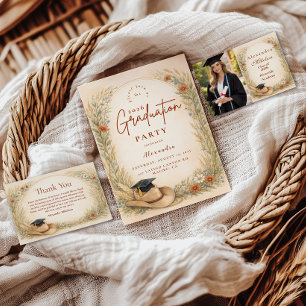 Western Floral Graduation Party Invitation