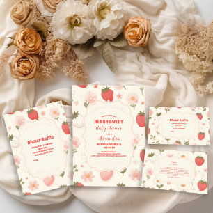 Berry Sweet Pink Coquette Baby Diapper Raffle  Enclosure Card