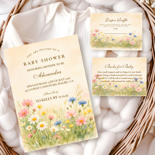 Wildflower Meadow Gold Baby Shower Napkin